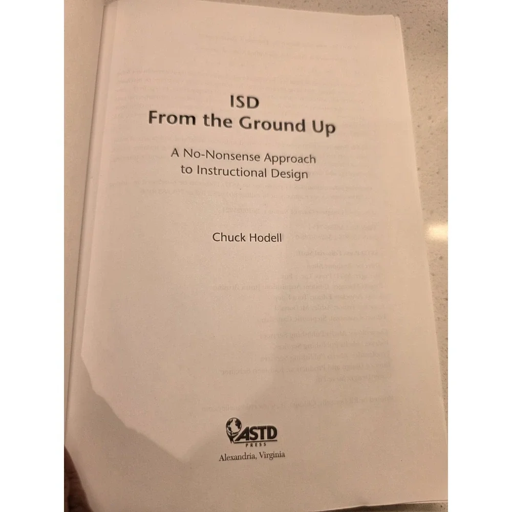 ISD From the Ground Up No Nonsense Approach to Instructional Design PB Hodell